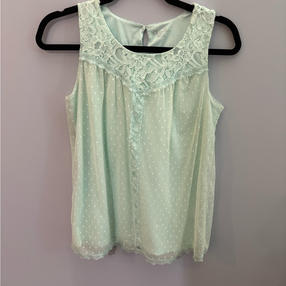 Cherokee Teal Lace Sleeveless Top in Girl’s size XL (14-16)
